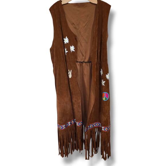 Morph Costumes Other - Morph Costumes Women’s Plus Size 70s Hippie Fringe Cardigan Vest XXL Polyester